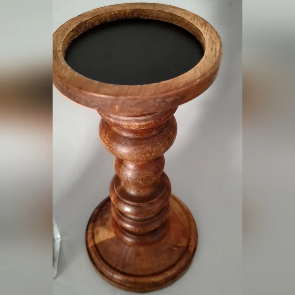 Wood Candle Holder  Size Medium Brown Unbranded New With Out Tag Rustic